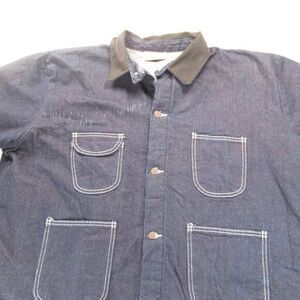 Vintage Bob Barker Jacket Men‎ XXXL Blue Denim Chore Barn 90s Blanket Lined Jail